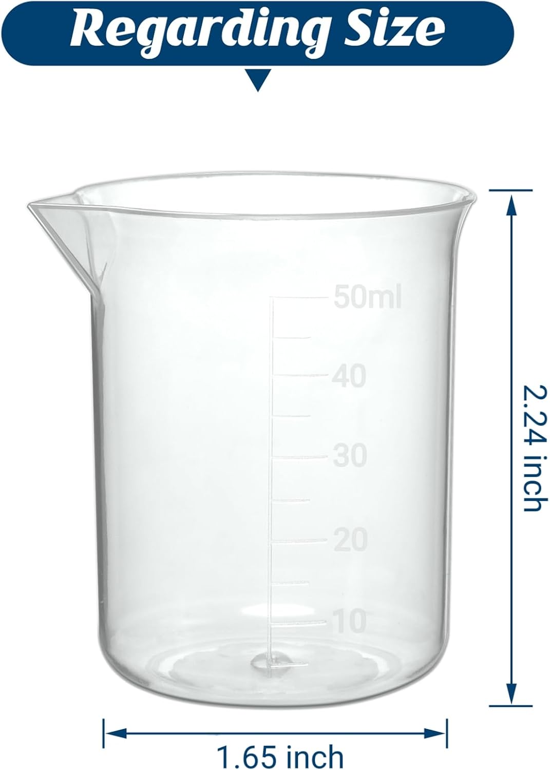 Plastic Measuring Cups, 100ml, Set of 15, for Liquid Measurement and Scientific Experiments