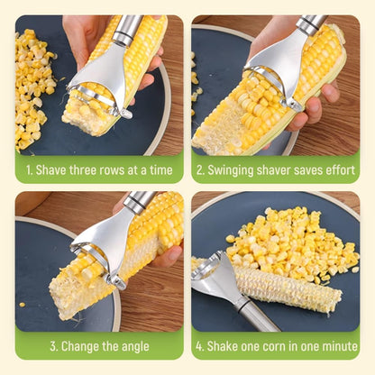 2026 Upgraded Corn Peeler, Stainless Steel Corn Cob Stripper Tool Corn Thresher from the Cob, Fast Corn Cob Separator (4 PCS)