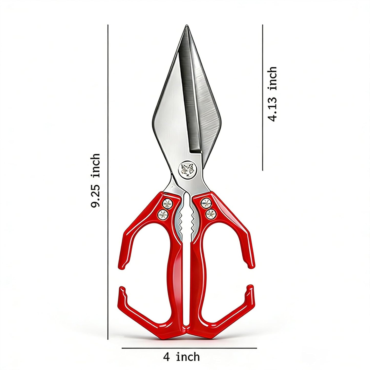 Multifunctional Heavy-Duty Kitchen Shears,Ultra Sharp Stainless Steel Poultry Shears,Multipurpose Food Scissors for Chicken, Meat,Fish, Vegetables,Bone Cutting(Silver)