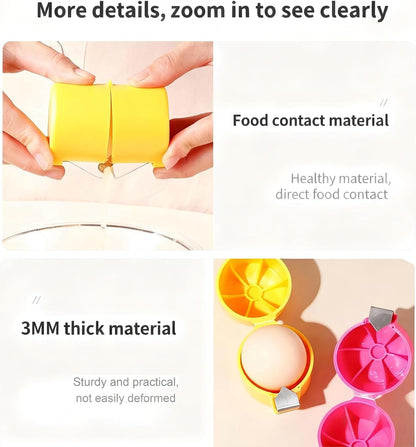 Premium PP Egg Shell Opener & Egg Cracker, Multifunctional Egg Peeler & Egg Opener Tool for Raw Eggs, Quick Clean Crack for Home Kitchen Gadgets, Stainless Steel Blade,Yellow Bright