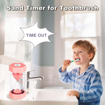 5 Minute Hourglass Sand Timer, Plastic Hexagon Hourglass Sand Clock 5 Min, Reloj De Arena 5 Minutos,Unbreakable Green Hour Glass Sandglass for Classroom Games Kitchen (Green)