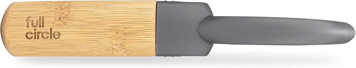 Full Circle Peel Good Collection Straight Peeler – Bamboo and Stainless Steel Fruit and Vegetable Peeler – Removable Swivel Head - Kitchen Tool for Carrots, Apples, Potatoes and More