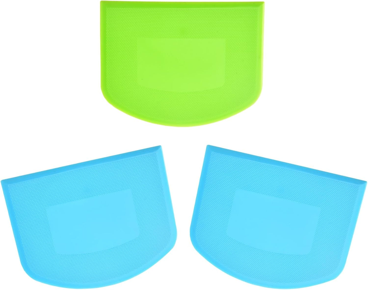 3 PCS Plastic Dough Scraper Bench Scraper, 4.7x3.7" Flexible Bowl Scraper, Food-Grade Dough Cutter, Non-Slip Food Scrappers for Bread, Cake, Cream, Fondant