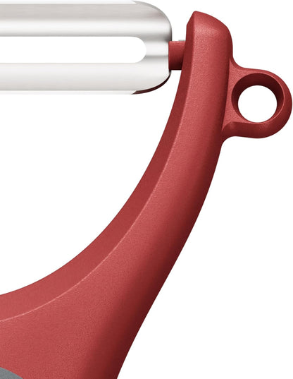 Zyliss Swivel Peeler – Ultra-Sharp Stainless Steel Blade for Potatoes, Carrots & Soft Fruits – Ergonomic Wheatstraw Grip – Built-in Eye Cutter & Safety Cover – Dishwasher Safe – Vegetable Peeler