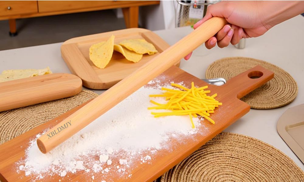 Long Rolling Pin， Baking Dough Roller for Pizza, Pie, Pasta, Bread, Pastry,Noodles(27.16×1.38inch/69×3.5cm)