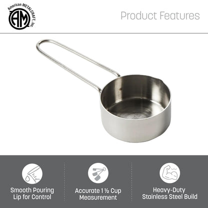 American METALCRAFT, Inc. 1/3 Stainless Steel Measuring Cup, Silver