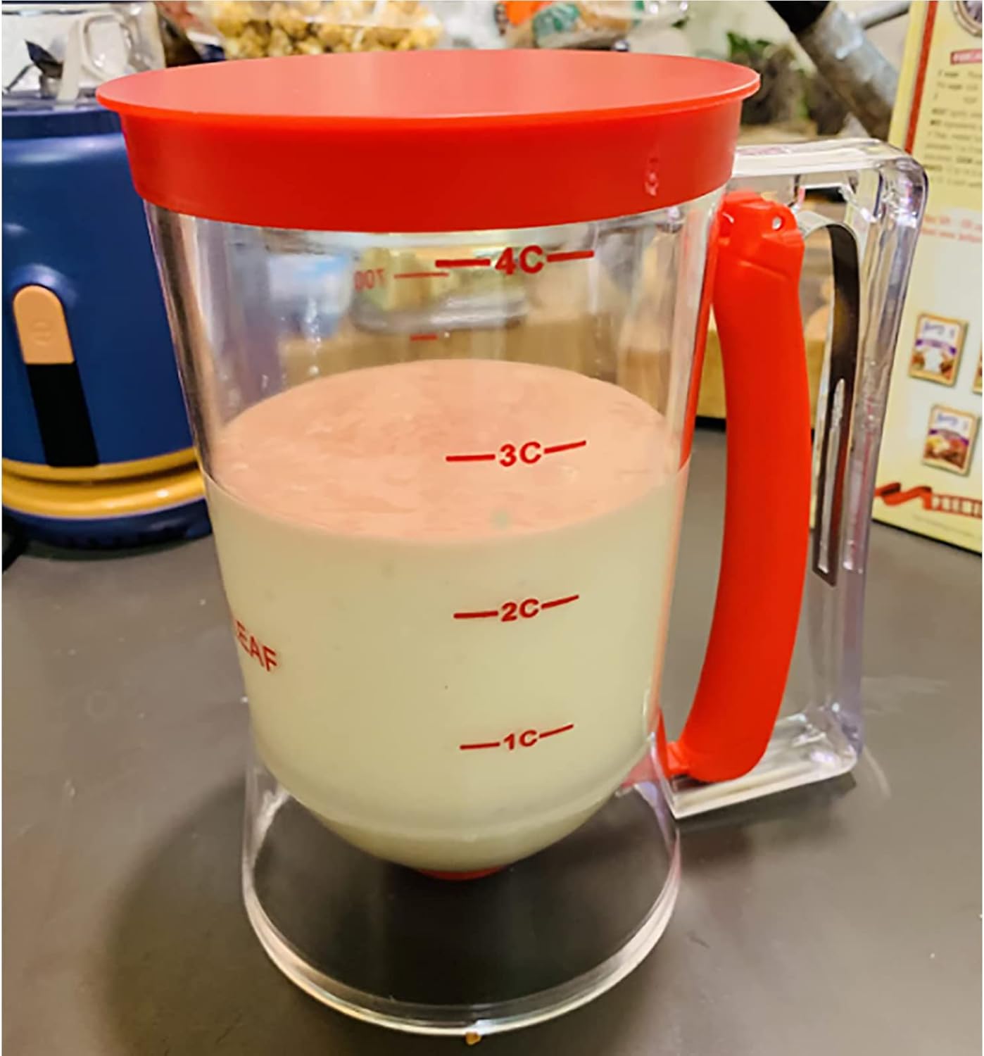 Batter Dispenser with Squeeze Handle For Cupcake, Waffle, Pastry, Pancake, Cookie, Cake, Batter Cream Separator Cup Measuring Baking Tool