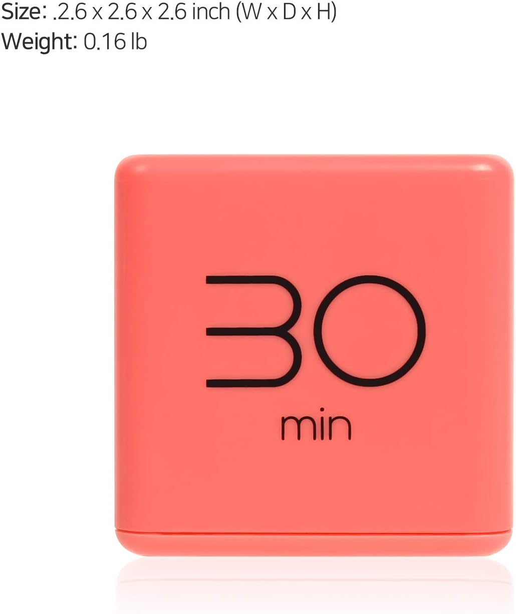 mooas Cube Timer (Mint), Flip Timer Productivity Timer, Time Management, Block Timer Kids Cube Timer Kitchen Timer Desk Timer for Studying Workout Classroom 1, 3, 5, 10 min Timer Setting
