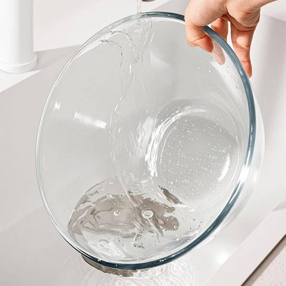 Large Glass Mixing Bowl with Lid, Clear Glass Salad Cooking Bowls for Sourdough, Salad and Storage Prepping and Baking Food Storage Set