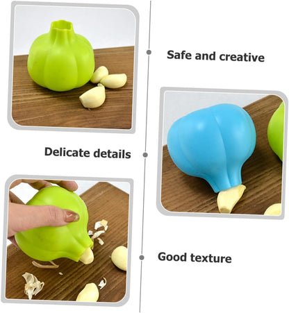 2pcs Silicone Garlic Peeler Reusable Garlic Skin Remover Tool Soft and Kitchen Gadget for Effortless Peeling Random Colors