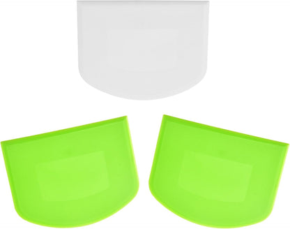 3 PCS Plastic Dough Scraper Bench Scraper, 4.7x3.7" Flexible Bowl Scraper, Food-Grade Dough Cutter, Non-Slip Food Scrappers for Bread, Cake, Cream, Fondant