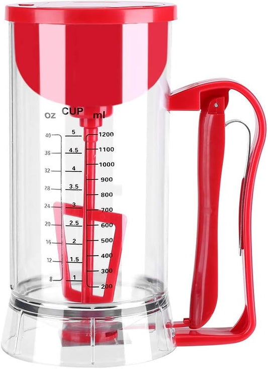 Electric Batter Mixer Dispenser, 1200mL Cordless Powered Mixer Separator Machine for Cupcakes, Waffles, Muffin Mix, Crepes, Cake or Any Baked Goods