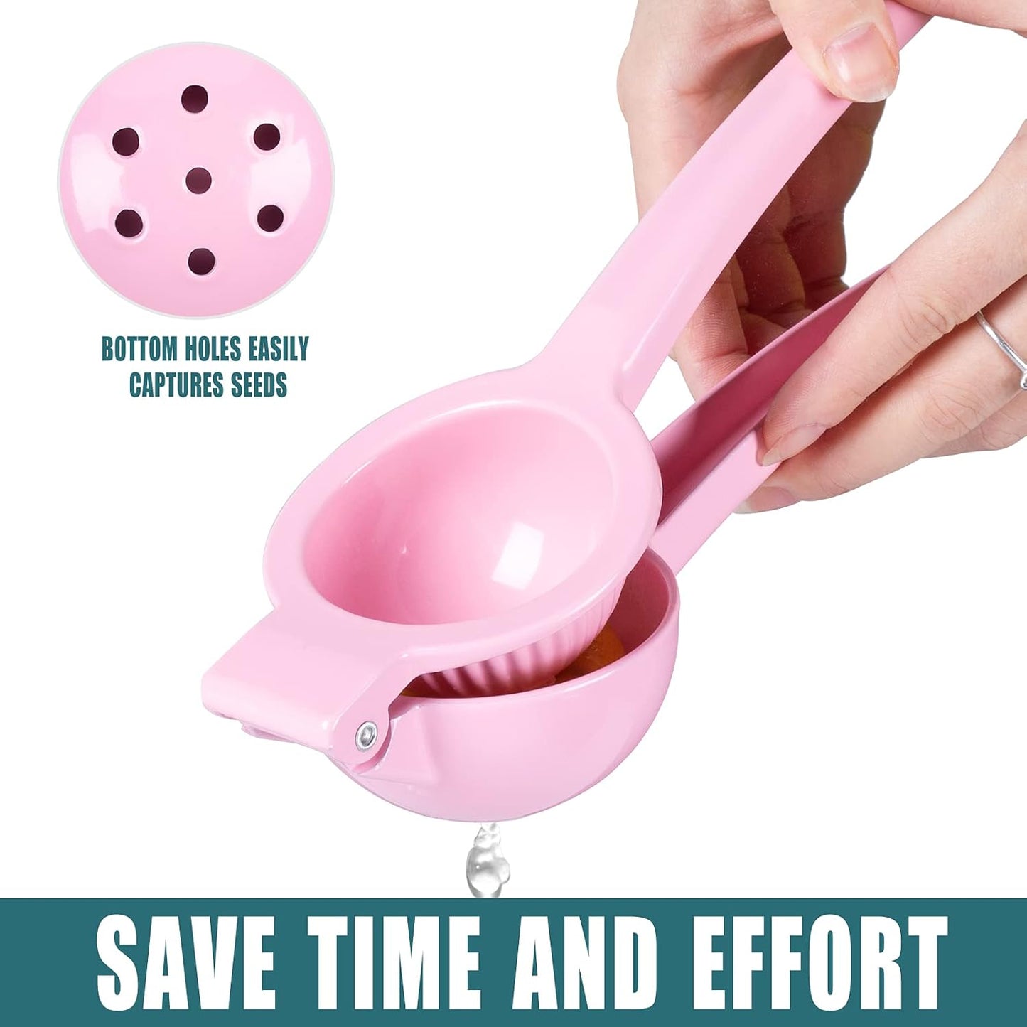 Y-ME Manual Juicer Citrus Lemon Squeezer, Fruit Juicer Lime Press Metal, Professional Hand Juicer Kitchen Tool(Yellow）