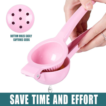 Y-ME Manual Juicer Citrus Lemon Squeezer, Fruit Juicer Lime Press Metal, Professional Hand Juicer Kitchen Tool(Yellow）