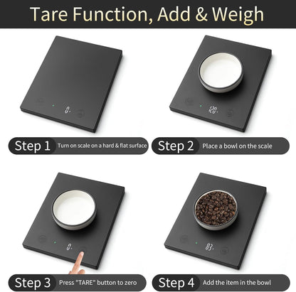 Homebuds 22lb/10kg Digital Food Scale in High Precision 0.1oz/1g, Our Own Kitchen Scale Professional Factory SINCE 2001, Home and Kitchen Essentials for Cooking and Baking, LED, 3*AAA Batteries, Black