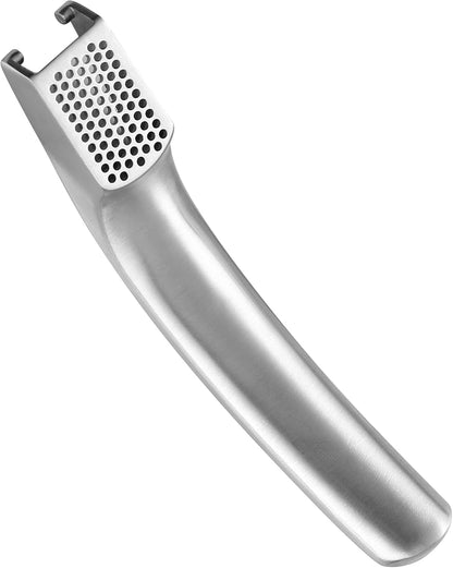No Peeling Required Garlic Press Stainless Steel with Detachable Handle for Fine Mincing-Premium Garlic Mincer Tool, Rust-Proof, Easy to Clean, Dishwasher Safe Garlic Crusher with Lifetime Replacement