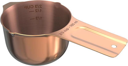 Color Up 2 Cup Measuring Cup, 480ml Stainless Steel Metal, Easy-Pour Spouts, Engraved Markings, Flat Base, Dishwasher Safe, for Dry and Liquid Ingredients