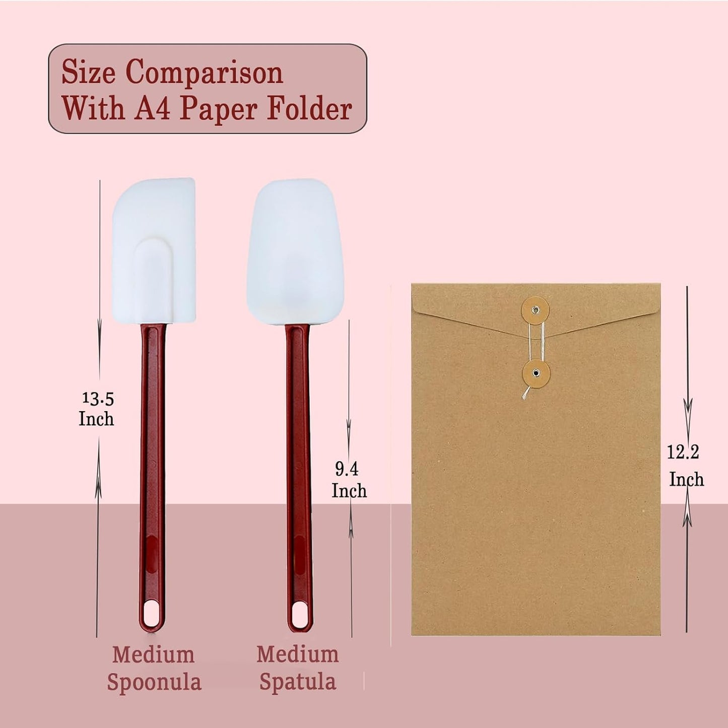 16.5 INCH Silicone Spatulas Heat Resistant Heavy Duty Rubber Spatulas Commercial Spatulas Set for Kitchen Use Silicone Cooking Utensils Sets of 2