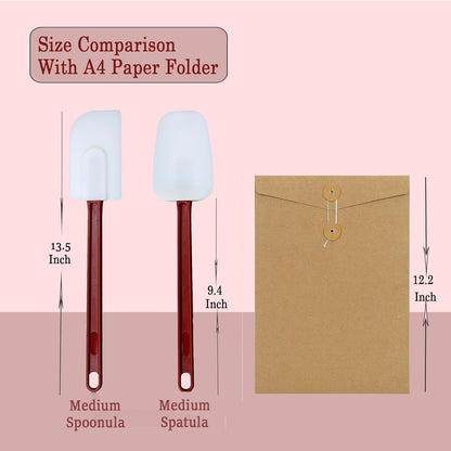 16.5 INCH Silicone Spatulas Heat Resistant Heavy Duty Rubber Spatulas Commercial Spatulas Set for Kitchen Use Silicone Cooking Utensils Sets of 2