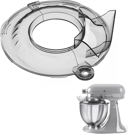 Pouring Shield for KitchenAid Tilt Head 4.5-5 QT (for Stainless Steel Bowls Only), for Kitchen aid Accessories and Attachments, Fully Enclosed Foldable Lid Mixer Bowl Cover & Flour Funnel