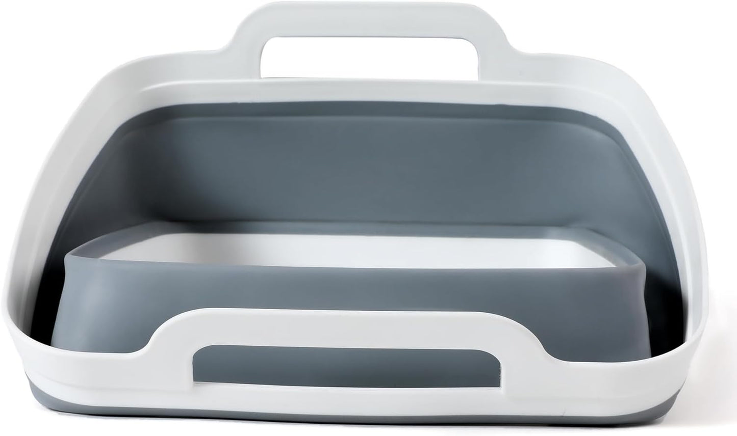 FOSJGO Collapsible Dish Basin with Drain Plug, 2.4 Gal (9L) Space-Saving Foldable Sink, Wash Basin for Kitchen, Baby Bottles, Vegetable Washing, Camping, RV and Party Beverage Tubs