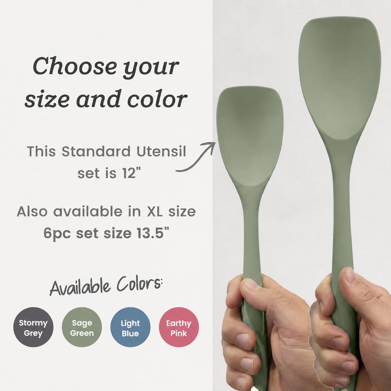 Starpack Stir and Serve Silicone Cooking Utensils Set (5-Piece, 11") - LFGB Non Toxic, 600°F Heat Resistant, BPA-Free - One-Piece Seamless, Dishwasher Safe - for Nonstick Cookware, Earthy Pink