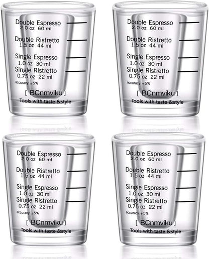 Shot Glasses Measuring cup Liquid Heavy Wine Glass Espresso Shot Glass 26-Incremental Measurement 1oz, 6 Tsp, 2 Tbs, 30ml (2 pack-black 30ml)