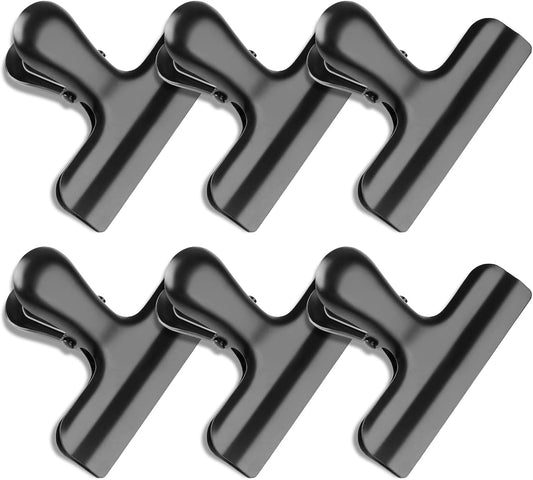 6 Pack Bag Clips, Stainless Steel Chip, Chip Clips Food Clip, Heavy Duty Air Tight Seal Kitchen Clip Snack Food Bag Clamp