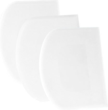 SURDOCA Dough Scraper Bench Scraper - 3P 4.7x3.7" Plastic Flexible Bowl Scraper, Sharp Edge & Angles Cake Scraper. Non-Slip Bakeware Decorating Tools Sculpting & Modeling Tools - Pure White - Colors A