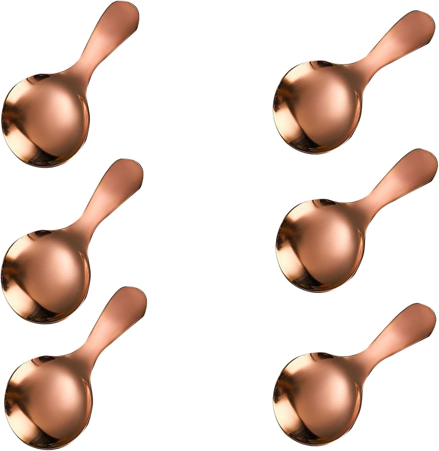 6 Pcs Stainless Steel Mini Spoon Short Handle Small Round Suitable For Dessert, Tea, Coffee, Cake, Sugar, Ice Cream Coffee Tea Spoon. (Silver A)