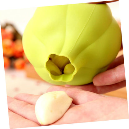 3pcs Silicone Garlic Peeler for Home Kitchen Multifunctional Easy-clean Garlic Skinner Tube Tool for Fresh Cloves Green