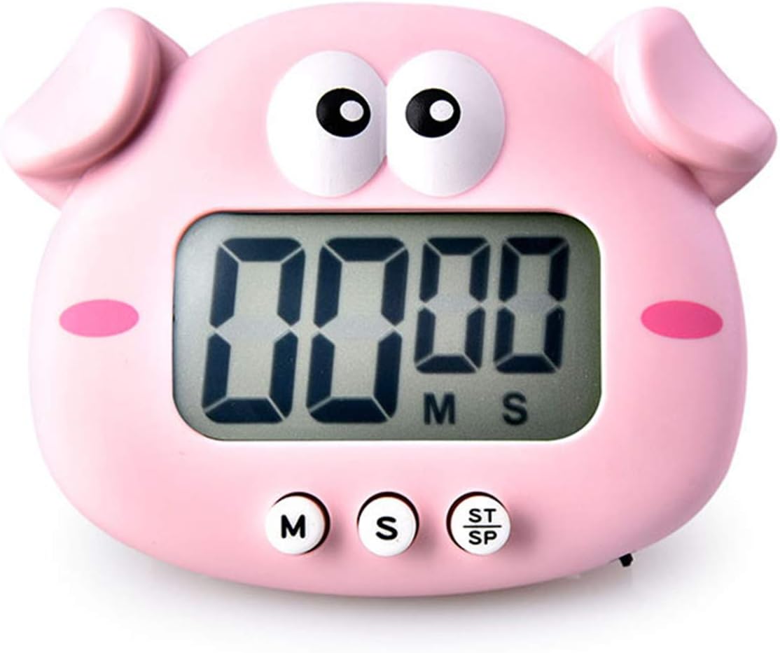 Kitchen Timer, Cute Cartoon Animal Countdown, Digital Cooking Timer with Magnetic, LCD Large-Screen Visual Clock, Hangable Alarm Clock with Stand，for Cooking Bake Sport Game (Timer-XG)