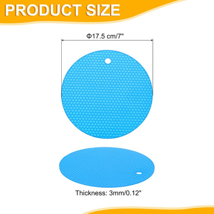 uxcell 3pcs Silicone Jar Opener Pads, 17.5cm/7" Texture Can Opener Multipurpose Round Bottle Lid Opener Non-Slip Coasters for Weak Hands Seniors Children, Orange, Blue, Gray