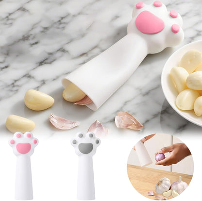 Garlic Peeler, Garlic Roller Peeling Tube Tool, Easy Quick to Peeled Garlic Cloves, Useful Kitchen Tool for Garlic (Grey+Pink)