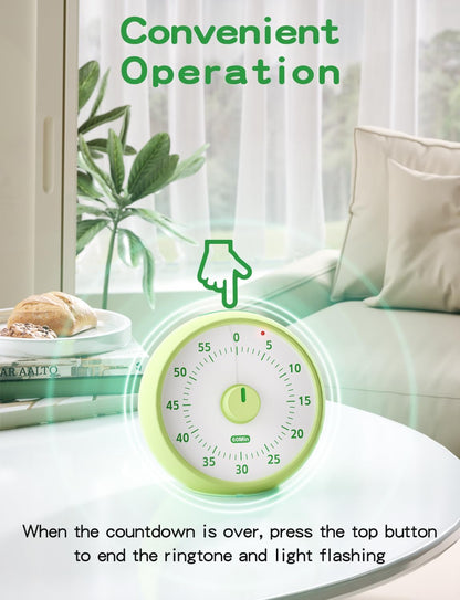 Visual Timer for Kids, 60-Minute Countdown for Classroom Office Kitchen, Desk Timer Kids Time Management Tools with Silent Operation, Pomodoro Timer Rainbow Pattern Purple
