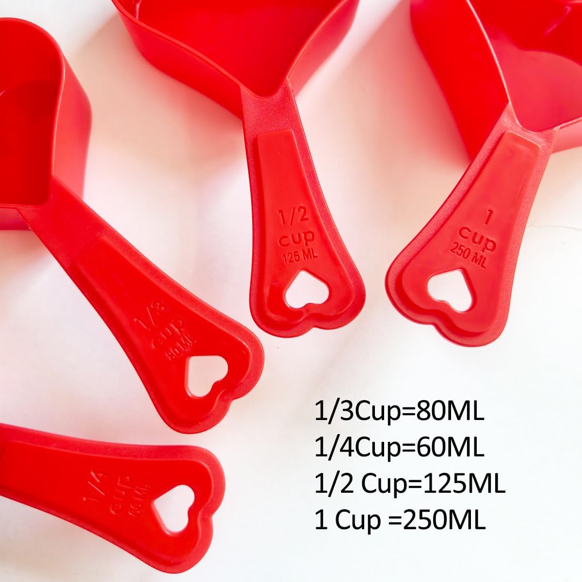 Measuring Spoons Set Heart Shaped Measuring Cups for Multi-purpose Liquid and Dry Home Essentials Cooking and Baking(4Pcs)