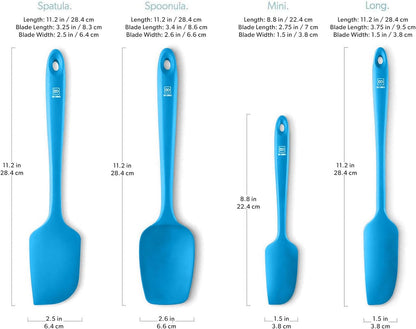 DI ORO Silicone Spatula Set - Rubber Kitchen Spatulas for Baking, Cooking, & Mixing - 600°F Heat-Resistant & BPA Free Silicone Scraper Spatulas for Nonstick Cookware - Dishwasher Safe (4pc, Black)