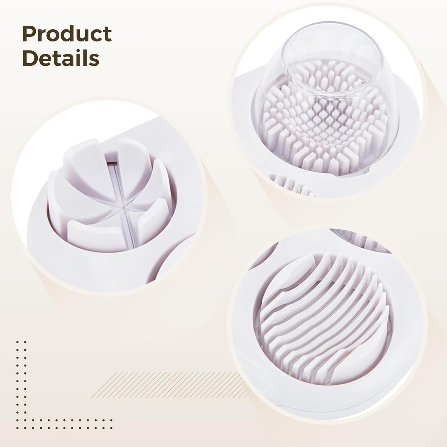 3-in-1 Egg Dicer for Hard Boiled Eggs, Egg Cutter with Slicing, Dicing, Striping Functions, Includes Built-In Storage Box for Kitchen Organization, Easy to Clean and Use