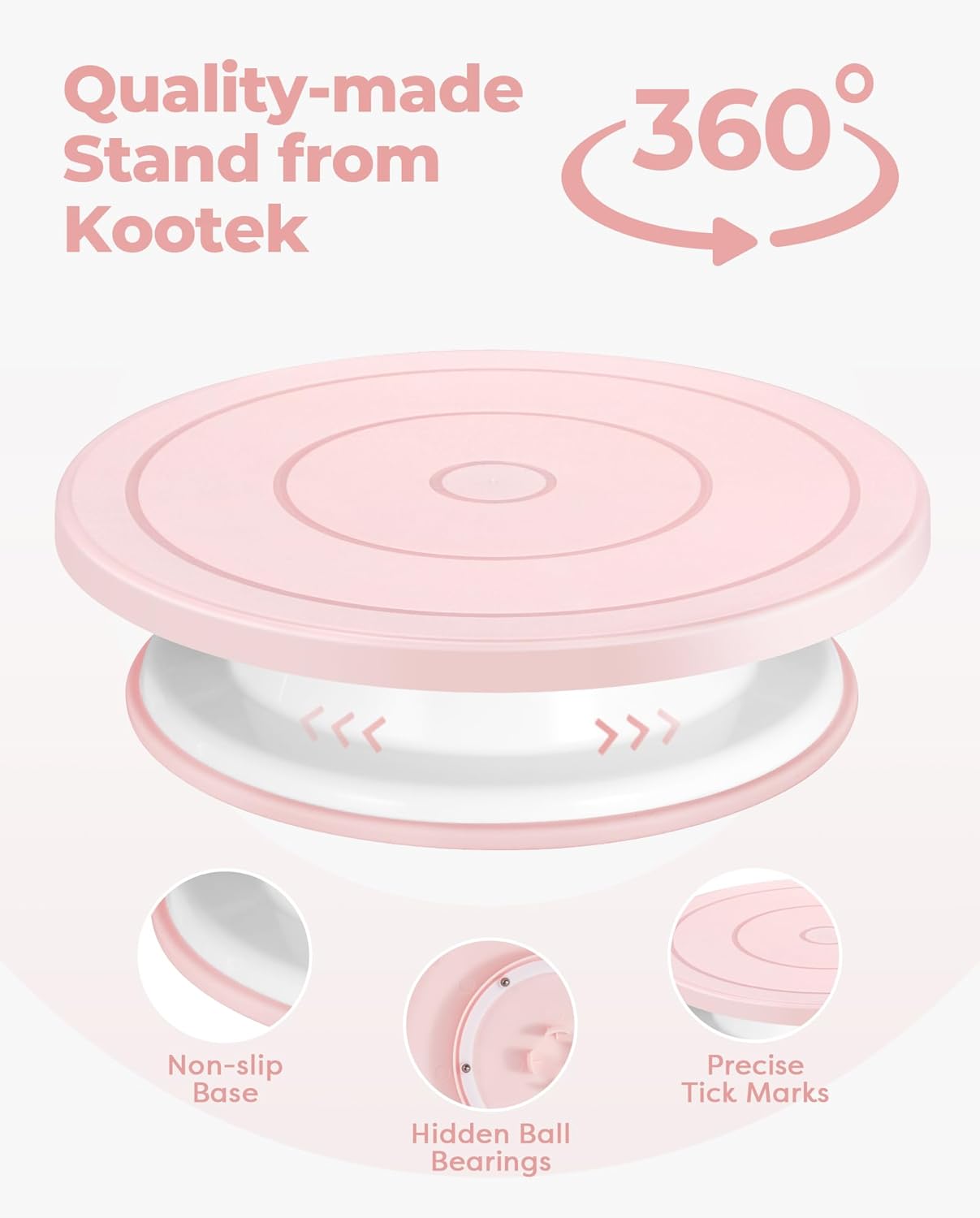 Kootek 71PCs Cake Decorating Kit, Baking Supplies Tools - Includes Cake Stand Turntable, 12 Icing Piping Tips Set, 2 Frosting Spatulas, 3 Scrapers, 50+2 Piping Bags, Coupler, Video Tutorial, Booklet