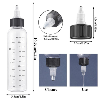 BESARME 2 Pack Applicator Bottle for Hair, 8.5 Ounce Hair Oil Applicator Plastic Squeeze Bottle Root Hair Dye Bottle Twist-On Top Tip Cap with Clear Graduated Scale