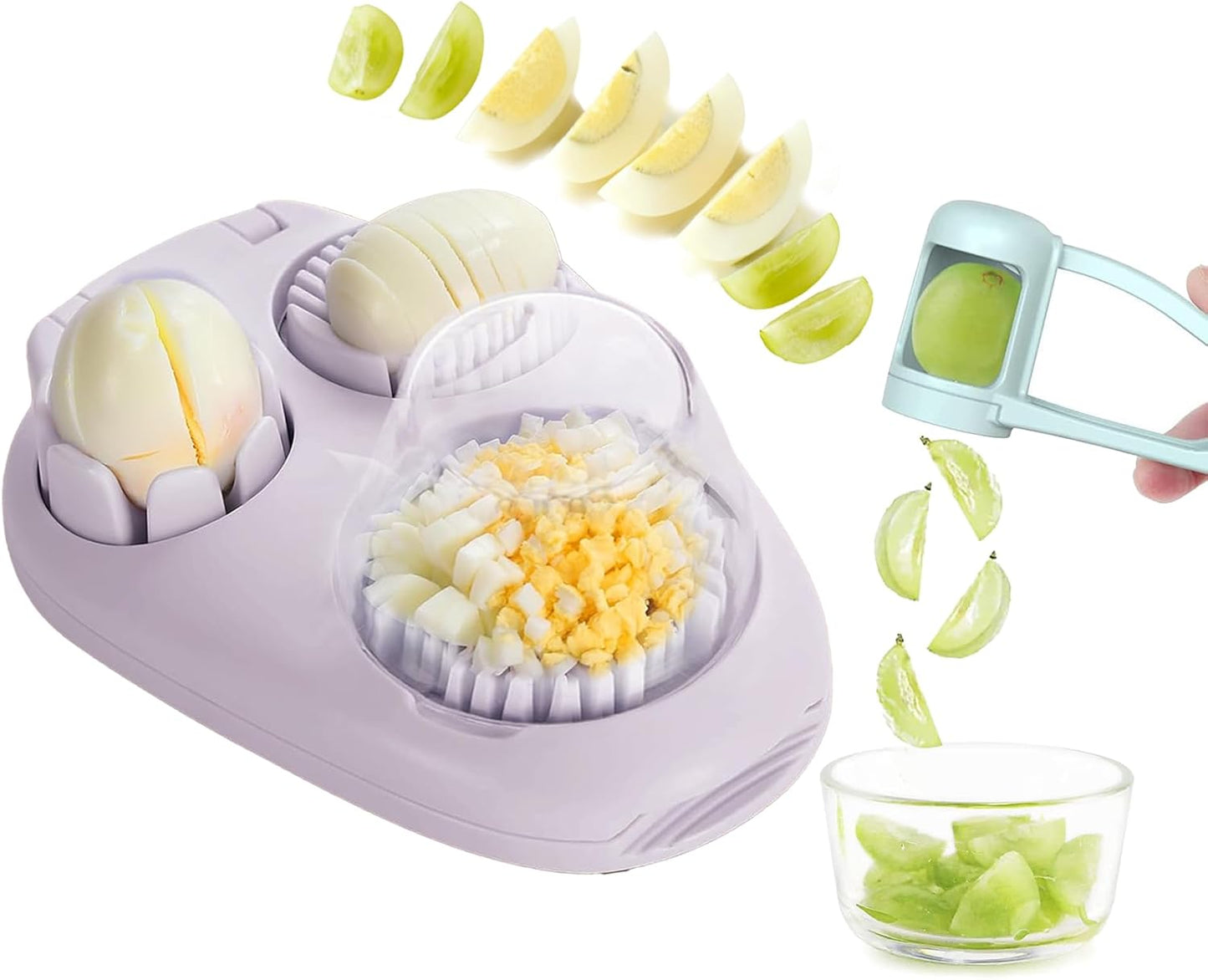 1 Pcs Heavy Duty Egg Slicer with 3 Cutting Modes, Stainless Steel Egg Cutter for Hard Boiled Eggs, Strawberry, Grape, Mushroom, Kitchen Dicer Tool, Send Goods From Local Warehouse
