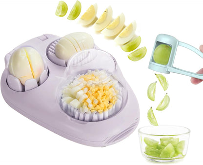 1 Pcs Heavy Duty Egg Slicer with 3 Cutting Modes, Stainless Steel Egg Cutter for Hard Boiled Eggs, Strawberry, Grape, Mushroom, Kitchen Dicer Tool, Send Goods From Local Warehouse