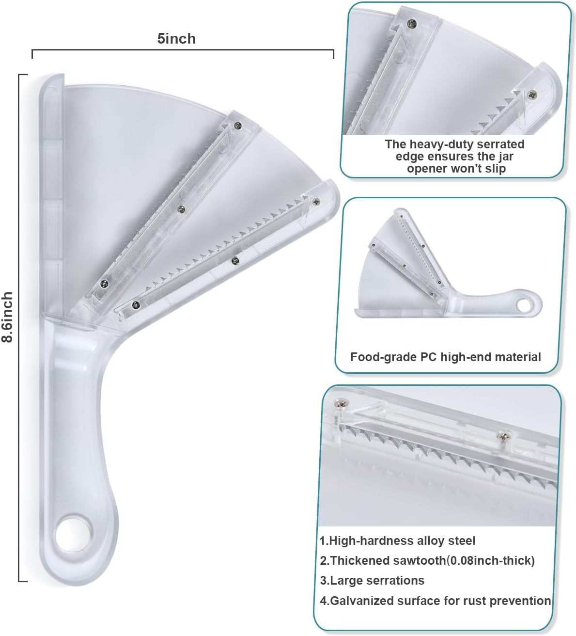 Jar Opener for Weak Hands, Dual-Layer Multifunctional Jar Opener Gripper, Bottle Openers for Seniors, Kitchen Gadgets, Non-Slip Jar Openers for Seniors, Arthritis, Lid Opener,