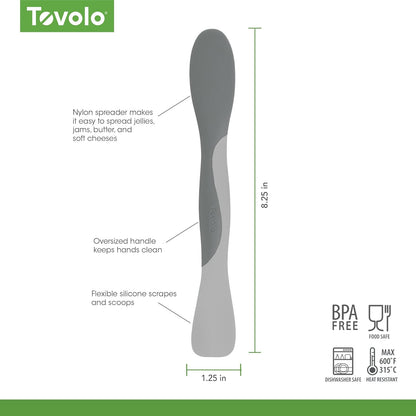 Tovolo Tool for Kitchen Meal Prep to Scoop Spread Slice and Scrape,White/Gray