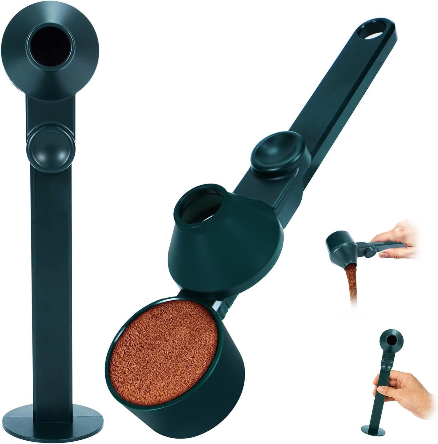 Coffee Scoop 2Tbsp & 51mm Espresso Tamper - BPA-Free PCTG Scoop Funnel, Fits K-Cups, Precise Measuring for Coffee/Protein/Powder/Hot Cocoa & Formula Dispensers (Black 1Pack)