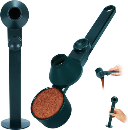 Coffee Scoop 2Tbsp & 51mm Espresso Tamper - BPA-Free PCTG Scoop Funnel, Fits K-Cups, Precise Measuring for Coffee/Protein/Powder/Hot Cocoa & Formula Dispensers (Black 1Pack)