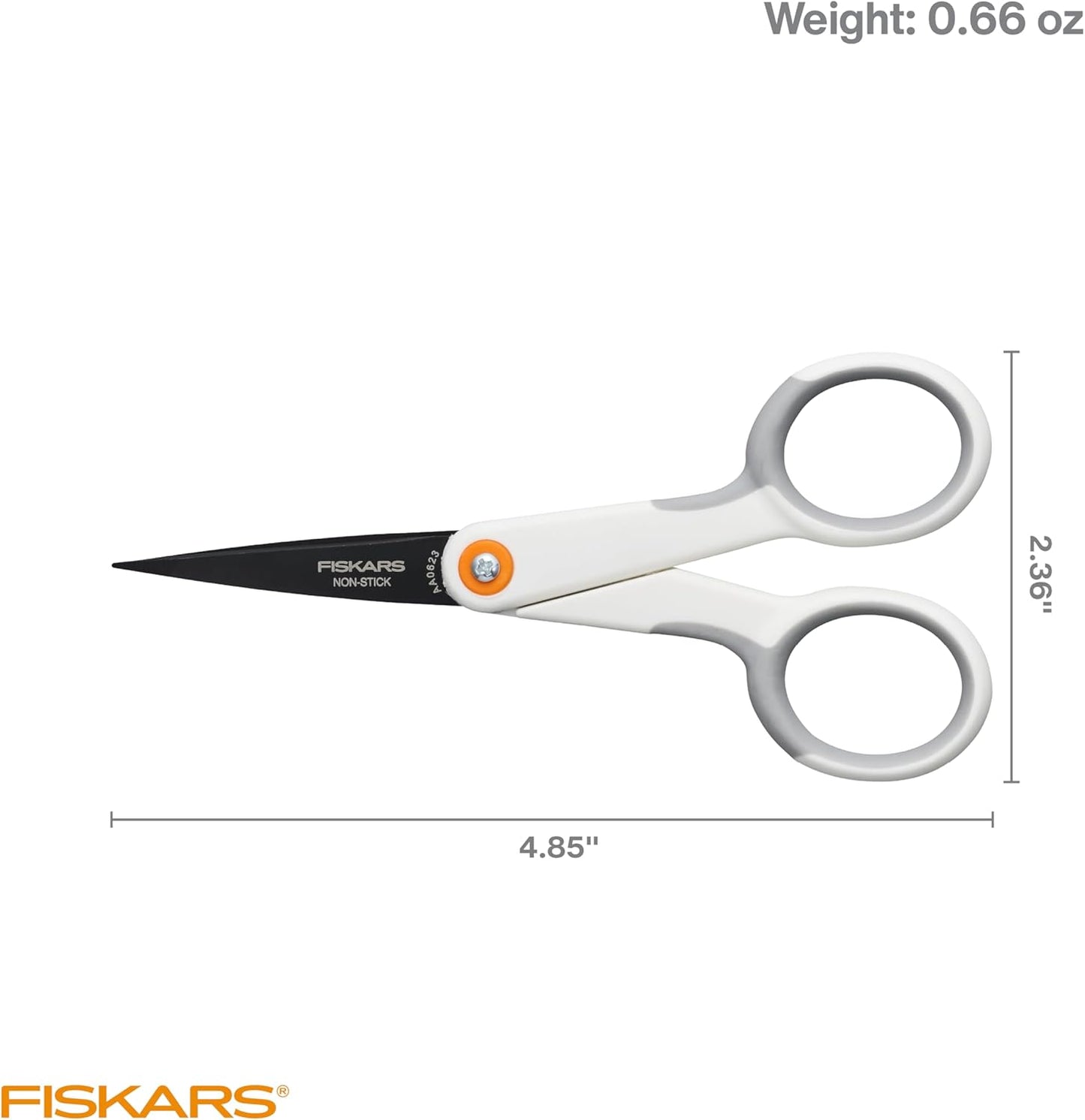 Fiskars Micro Trip Scissors, SoftGrip Precision Cutting Shears, Non-Stick Stainless Steel Blades, 5 inches