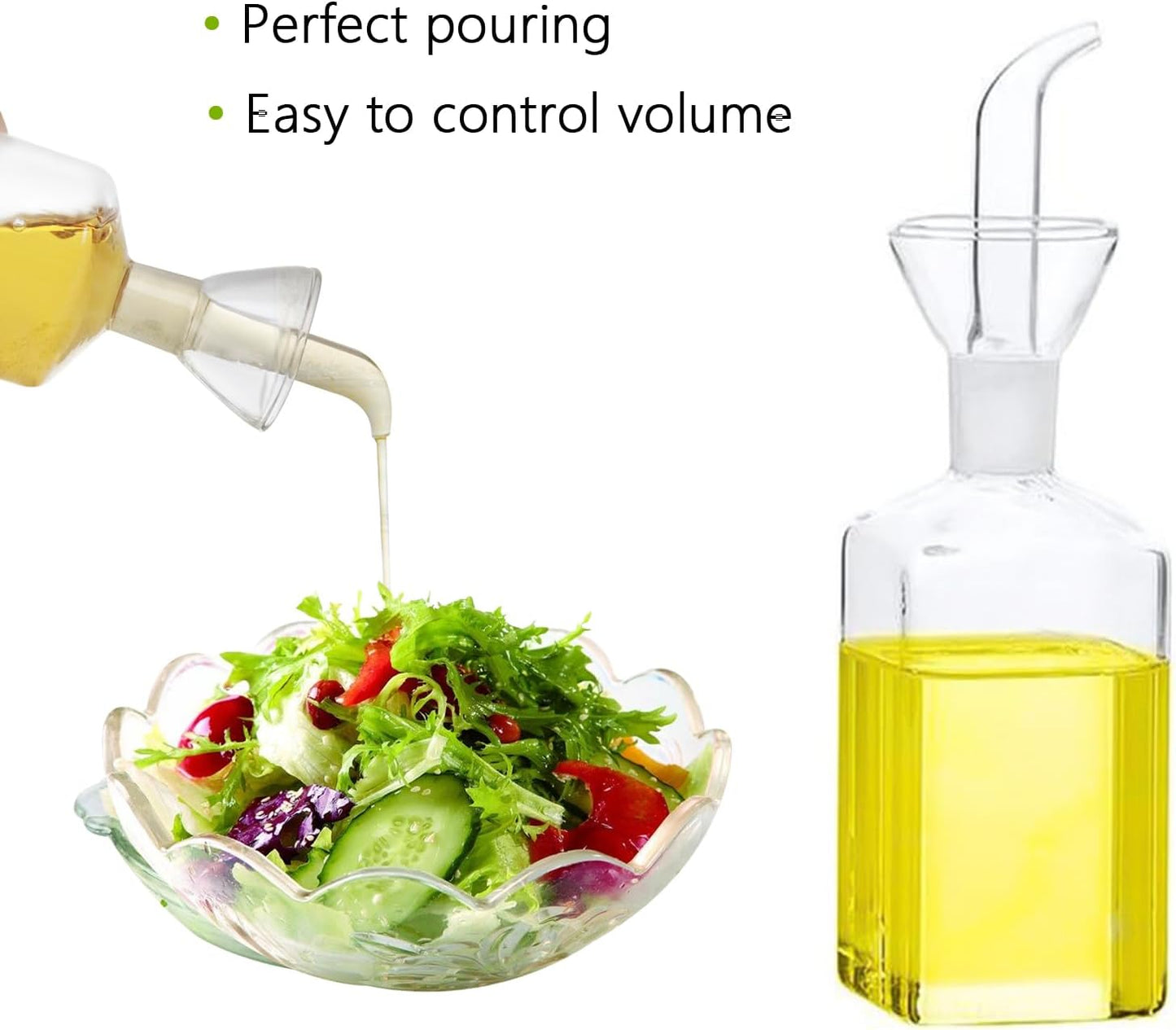 LandHope Oil Bottle Glass Olive Oil Dispenser Bottle Glass Cooking Oil Vinegar Measuring Dispenser With Spout for Kitchen and BBQ (125ml/4.27oz)