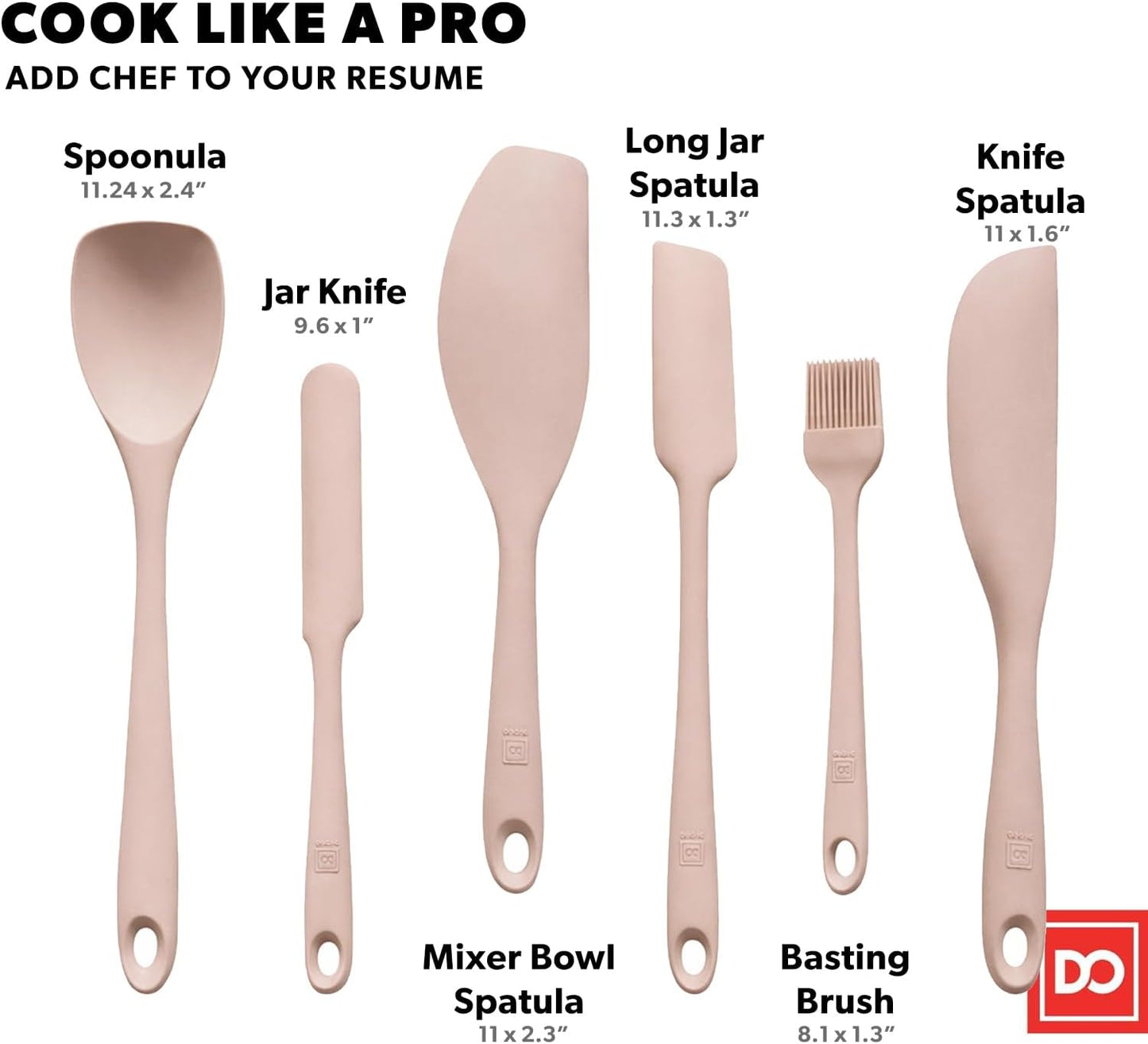 All New DI ORO 6-Piece Silicone Spatula Set - Rubber Kitchen Utensils for Baking, Cooking & Mixing - Heat-Resistant 600°F BPA Free Spatulas for Nonstick Cookware - Dishwasher Safe (Black)