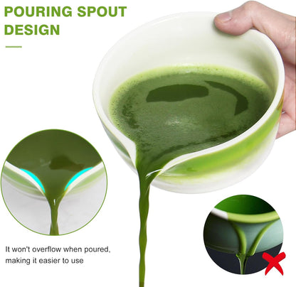 Matcha Whisk Set - Premium Complete Ceremonial Grade Matcha Set with Bamboo Whisk, Matcha Bowl with Spout, Scoop, Sifter & Holder - Authentic Japanese Tea Kit for Traditional Tea Preparation
